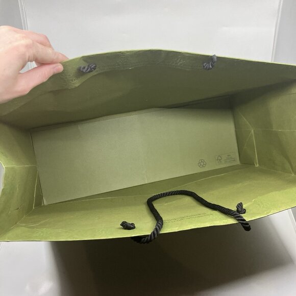 Gucci Green Paper Shopping Bag L With Handles 18.75 x 14 x 6.5 Damask - Picture 8 of 13